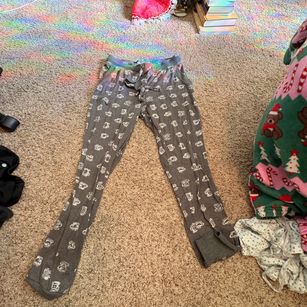 Women's Gray Patterned Pajama Pants